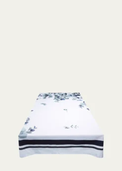 The Lino Eucalyptus Navy Tablecloth, 71" x 144"