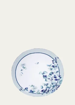 The LinoEucalyptus Navy Tablecloth, 71" Round