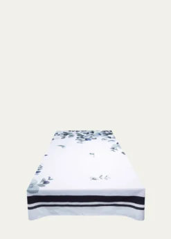 The LinoEucalyptus Navy Tablecloth, 71" x 125"