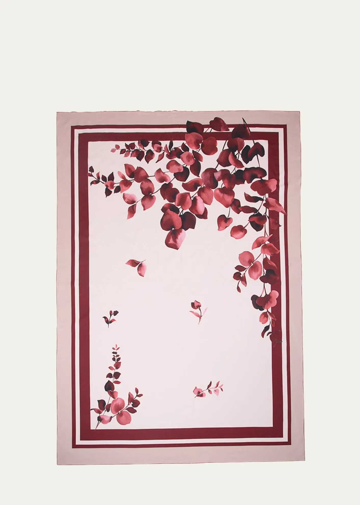 The LinoEucalyptus Red Tablecloth, 71" x 98"