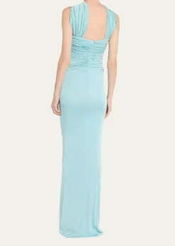 The New Arrivals by Ilkyaz OzelSamsara Ruched Basque-Waist Column Gown