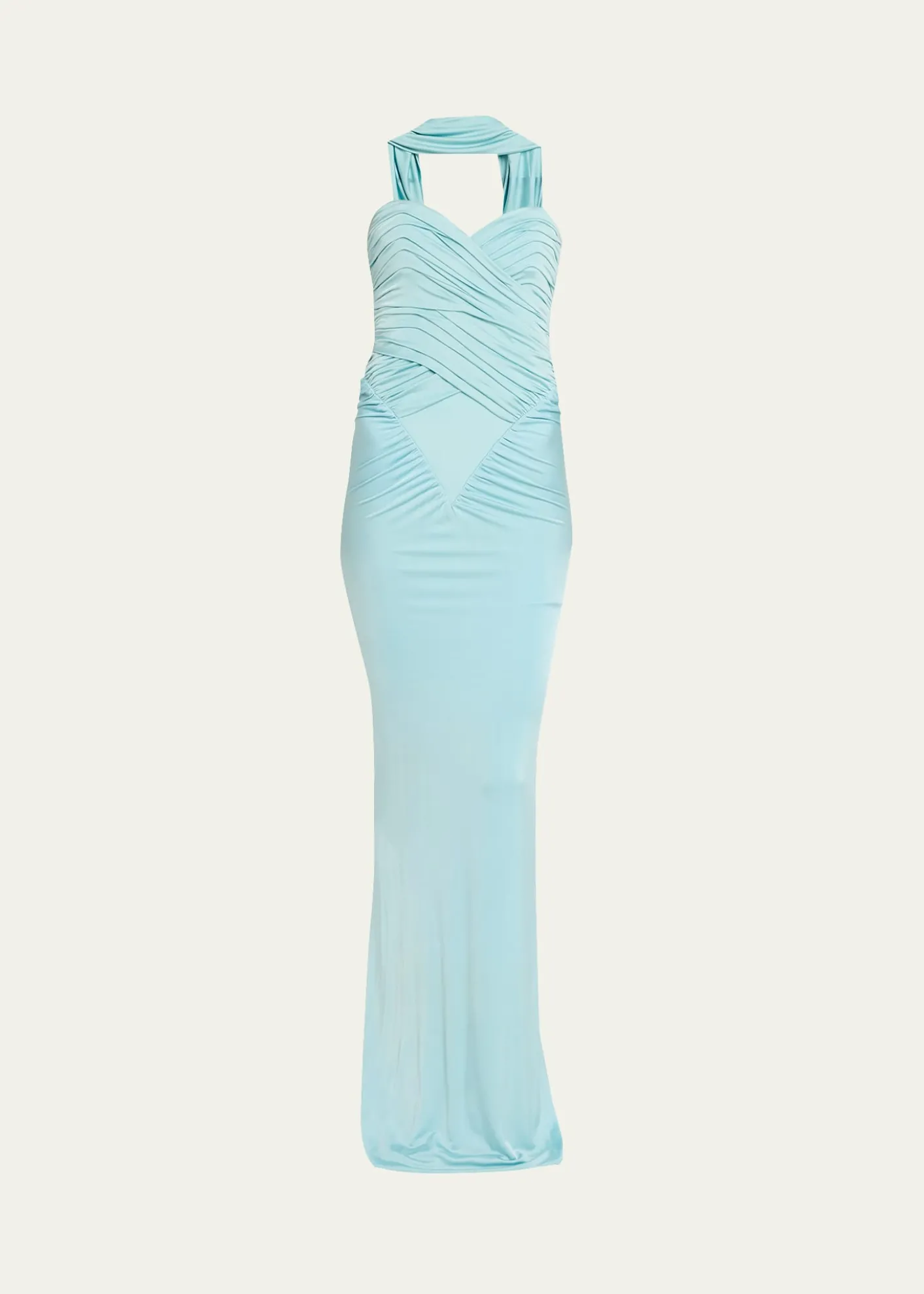 The New Arrivals by Ilkyaz OzelSamsara Ruched Basque-Waist Column Gown