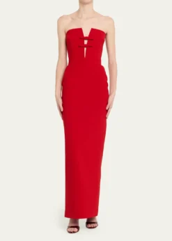 The New Arrivals by Ilkyaz OzelNoa Strapless Plunging Column Gown