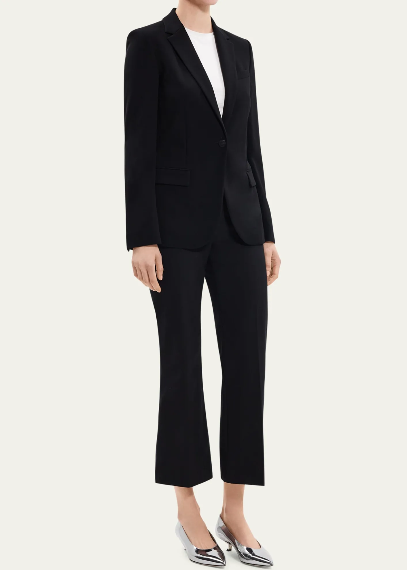TheoryAdmiral Crepe One-Button Staple Blazer