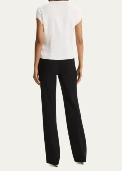 TheoryCap-Sleeve Modern Silk Georgette Blouse