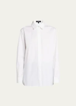 TheoryClassic Button-Front Boyfriend Shirt