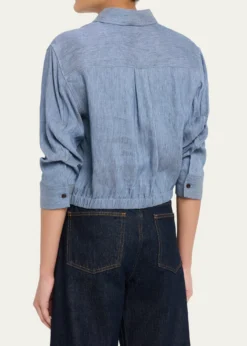 TheoryCropped Button-Front Shirt