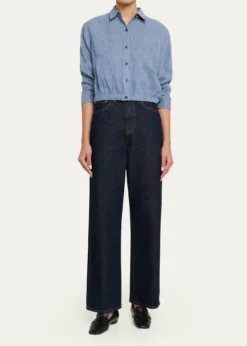 TheoryCropped Button-Front Shirt
