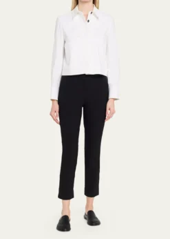 TheoryCropped Linen-Blend Shirt Jacket