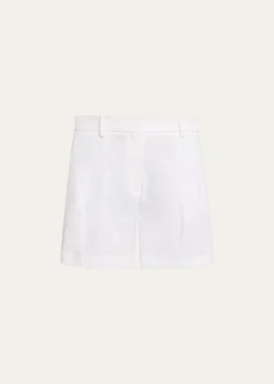TheoryPleated A-Line Linen-Blend Shorts