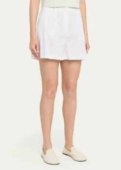 TheoryPleated A-Line Linen-Blend Shorts