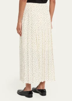 TheoryPleated Polka Dot Wrap Skirt