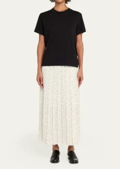 TheoryPleated Polka Dot Wrap Skirt