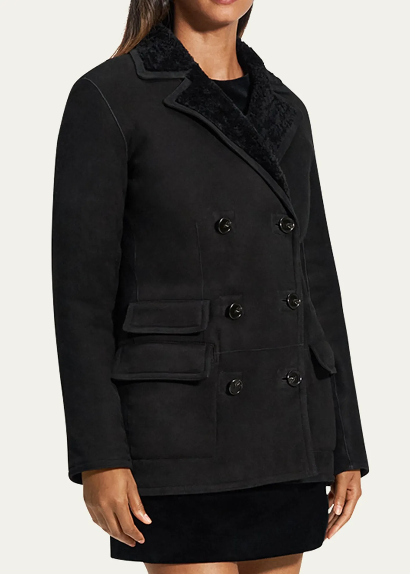 TheoryShearling Peacoat Blazer