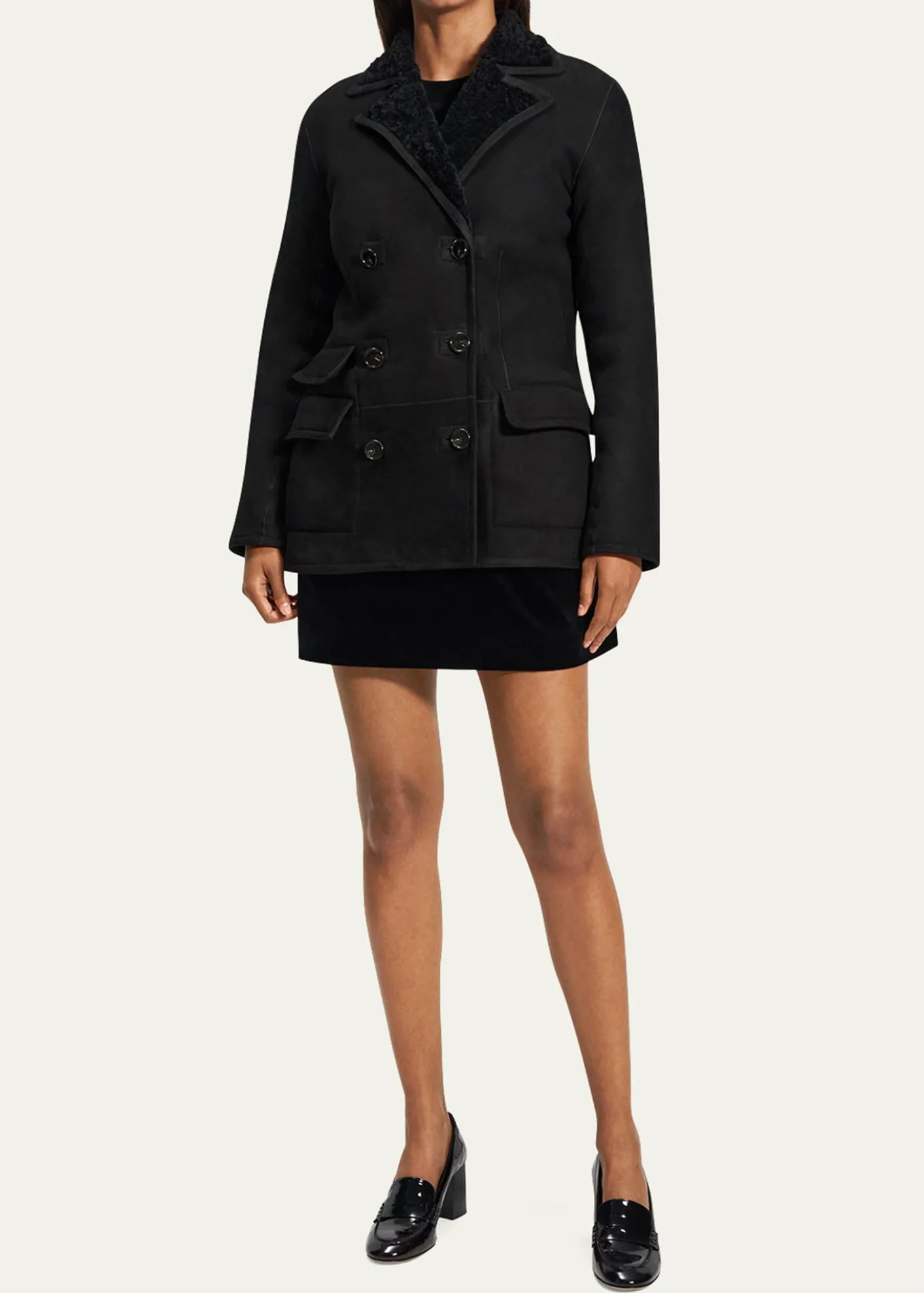 TheoryShearling Peacoat Blazer