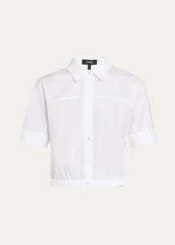 TheoryShort-Sleeve Button-Front Shirt