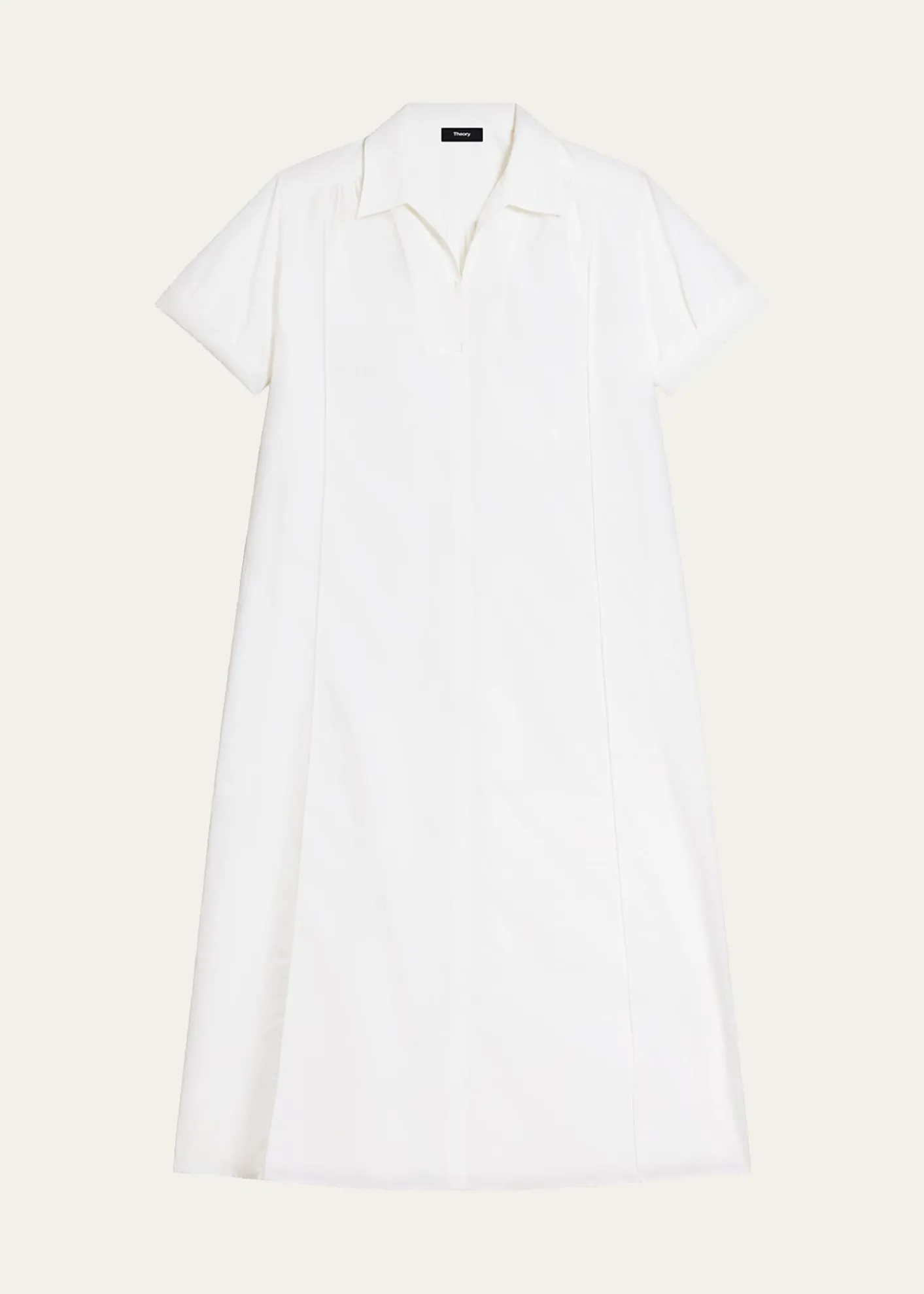 TheoryShort-Sleeve Poplin Popover Maxi Dress