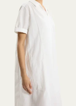 TheoryShort-Sleeve Poplin Popover Maxi Dress
