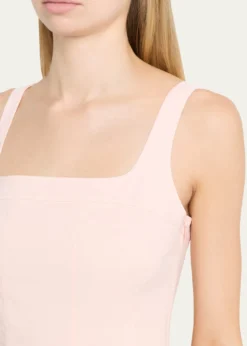 TheorySleeveless Square-Neck Seamed Midi Dress