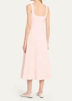 TheorySleeveless Square-Neck Seamed Midi Dress