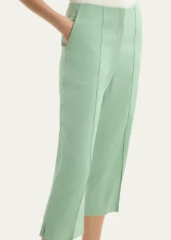 TheorySlit-Cuff Linen-Blend Capri Pants