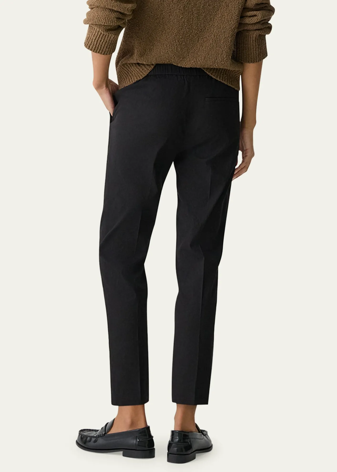 TheoryTreeca Good Linen Cropped Pull-On Ankle Pants