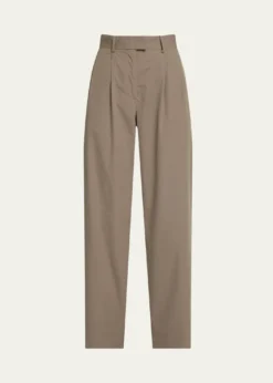 THE ROWAlfidis Double Pleated Straight-Leg Cotton Pants