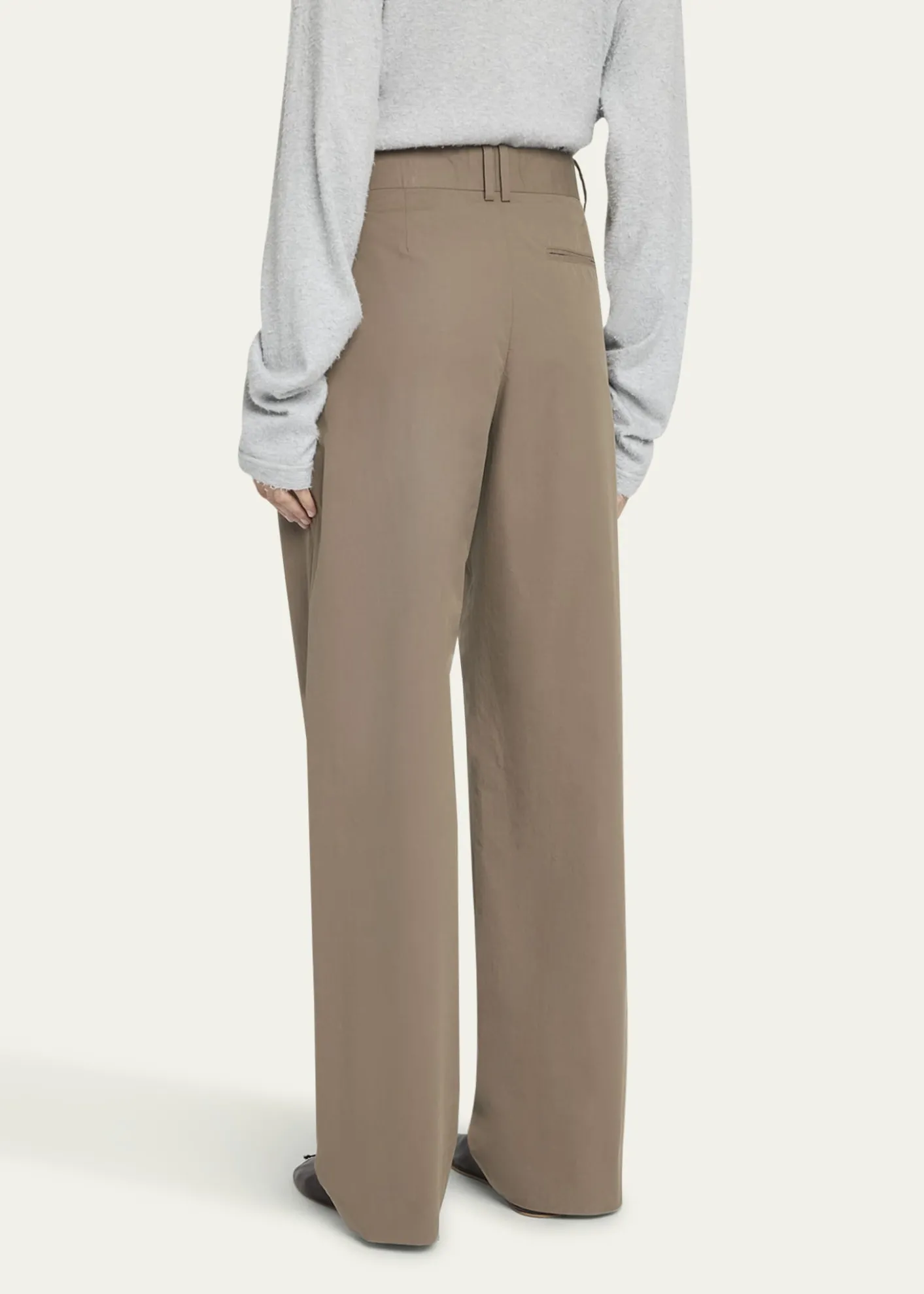 THE ROWAlfidis Double Pleated Straight-Leg Cotton Pants