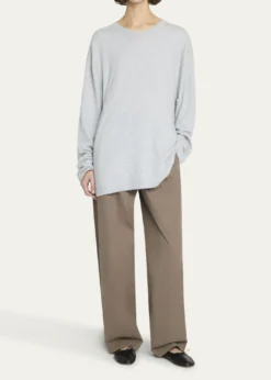 THE ROWAlfidis Double Pleated Straight-Leg Cotton Pants