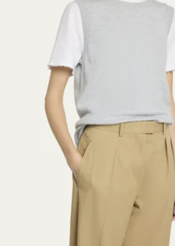 THE ROWAlfidis Pleated Straight-Leg Cotton-Cashmere Pants