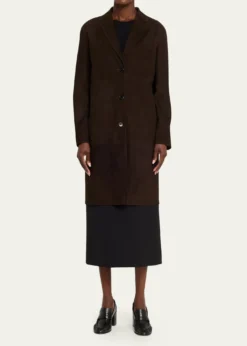 THE ROWBabilonia Suede Belted Single-Breasted Coat