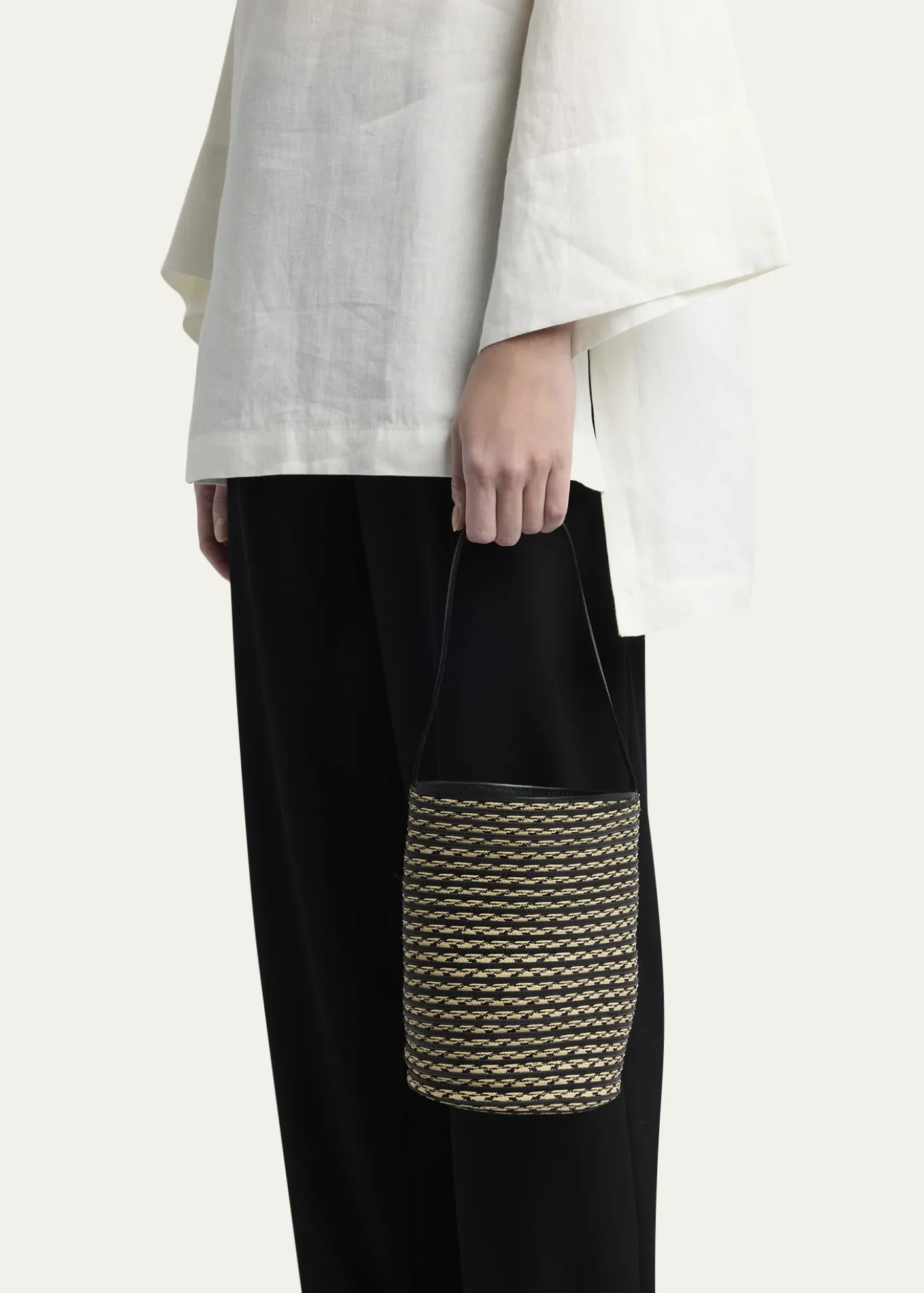 THE ROWBeau Mini Striped North-South Shoulder Bag