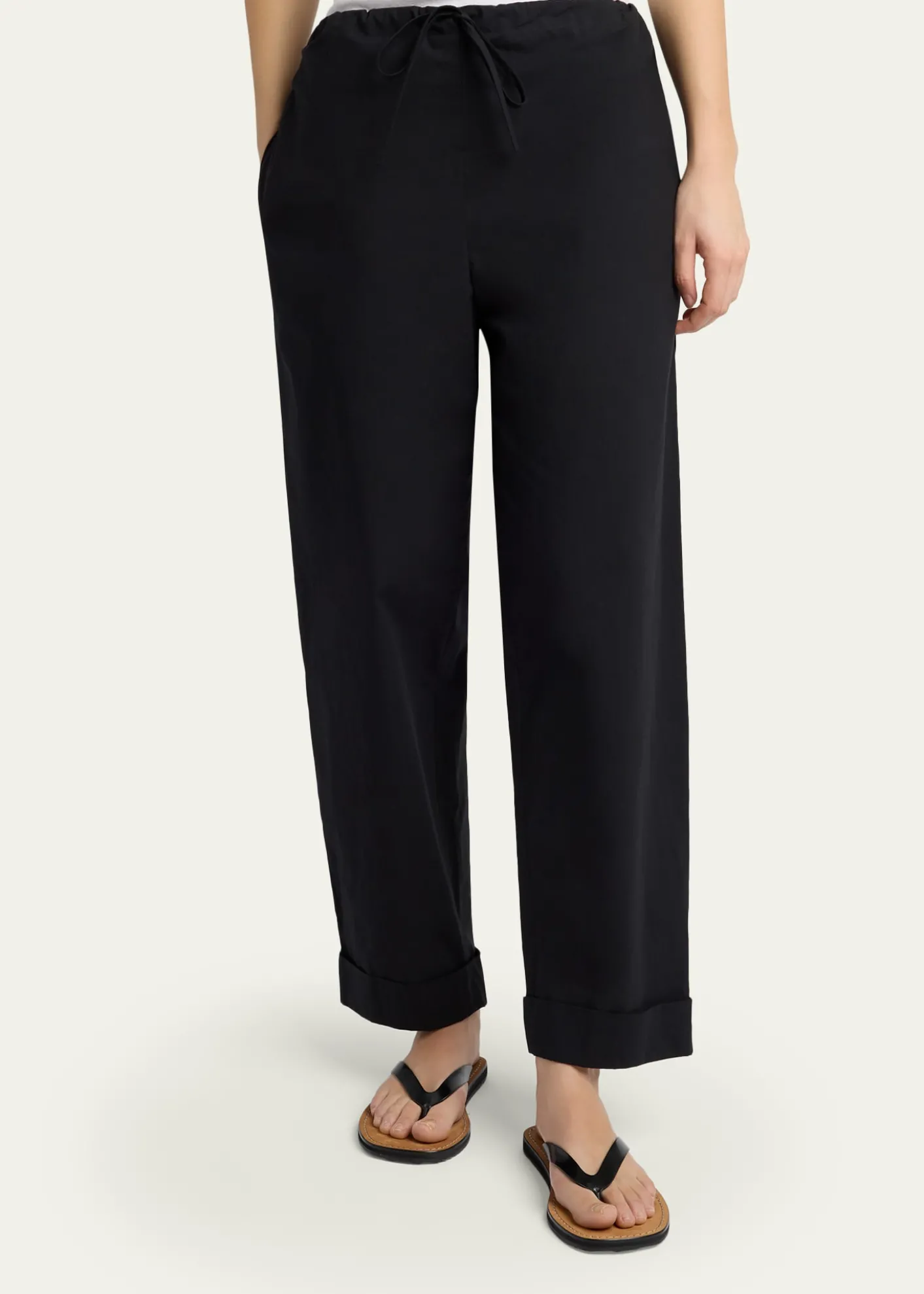 THE ROWDelano Straight-Leg Cotton Poplin Pants