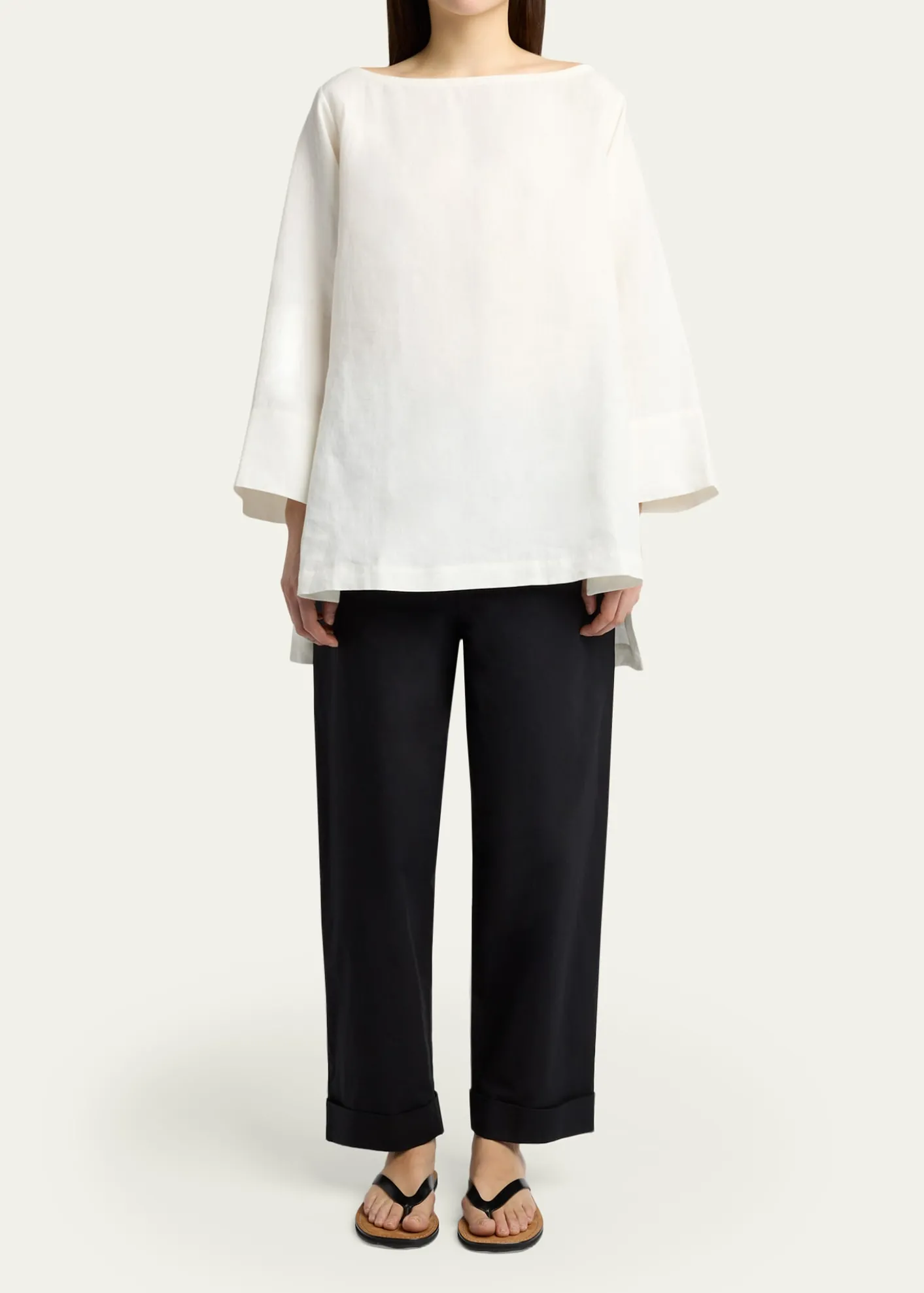 THE ROWDelano Straight-Leg Cotton Poplin Pants