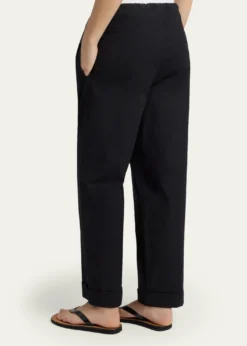 THE ROWDelano Straight-Leg Cotton Poplin Pants