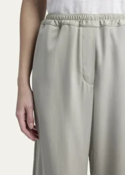 THE ROWDuvain Silk Straight-Leg Pull-On Pants