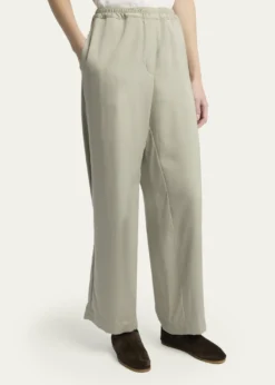 THE ROWDuvain Silk Straight-Leg Pull-On Pants