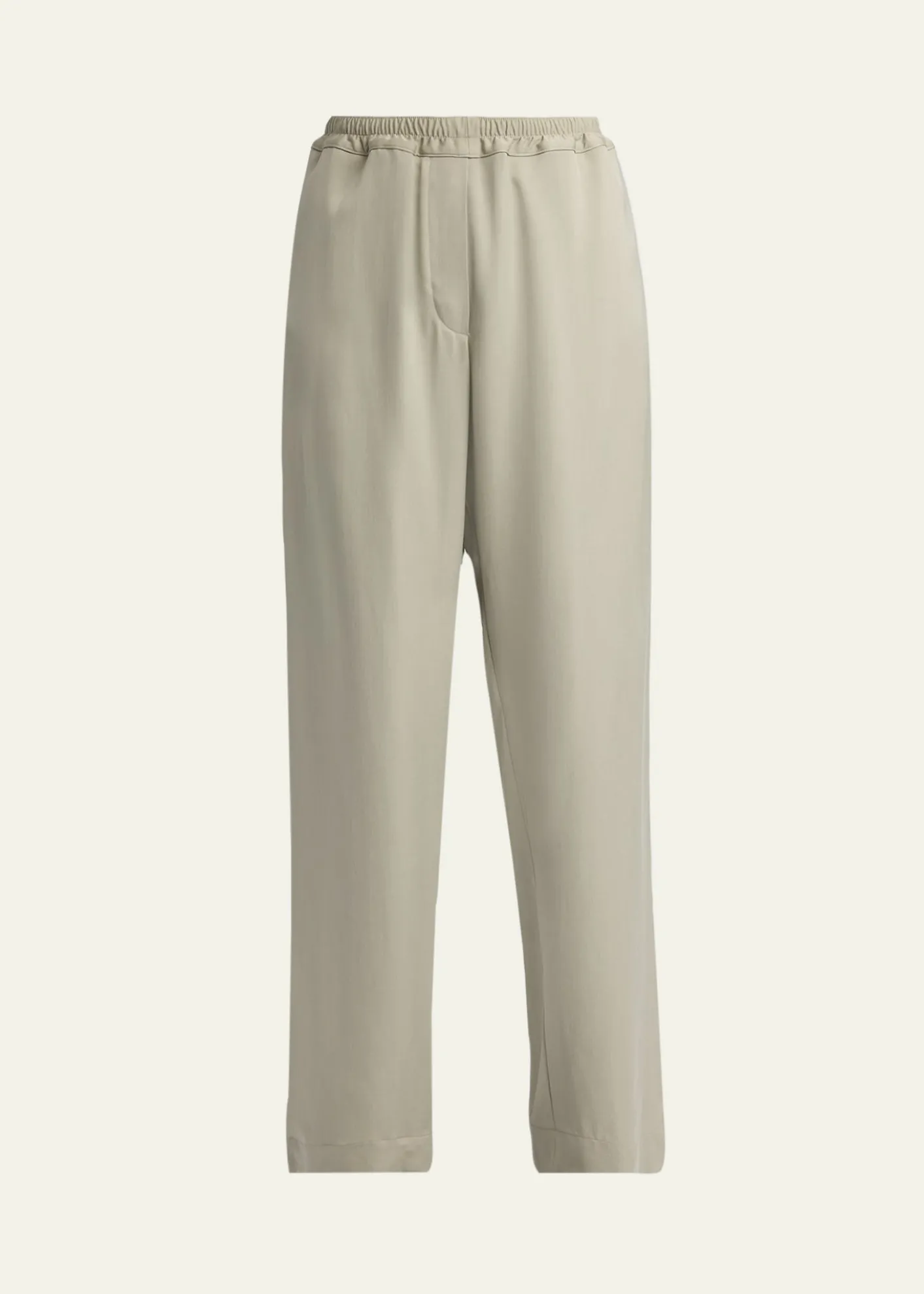 THE ROWDuvain Silk Straight-Leg Pull-On Pants