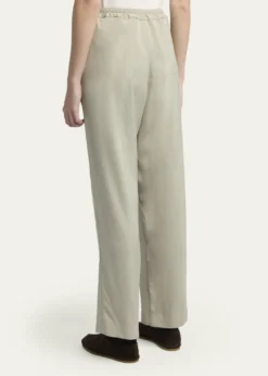 THE ROWDuvain Silk Straight-Leg Pull-On Pants