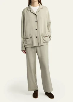 THE ROWDuvain Silk Straight-Leg Pull-On Pants