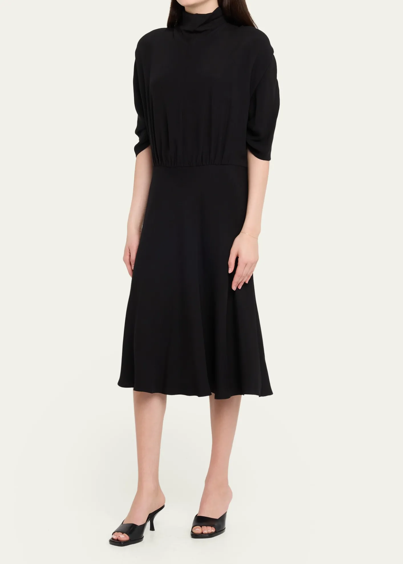 THE ROWEmmeline Short-Sleeve Silk Midi Dress