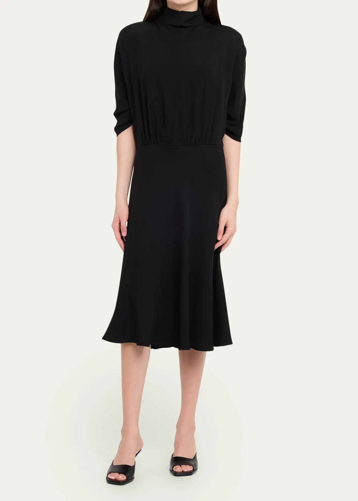 THE ROWEmmeline Short-Sleeve Silk Midi Dress
