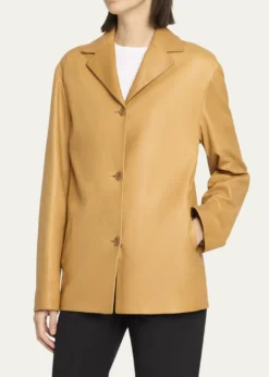 THE ROWFabian Single-Breasted Leather Jacket