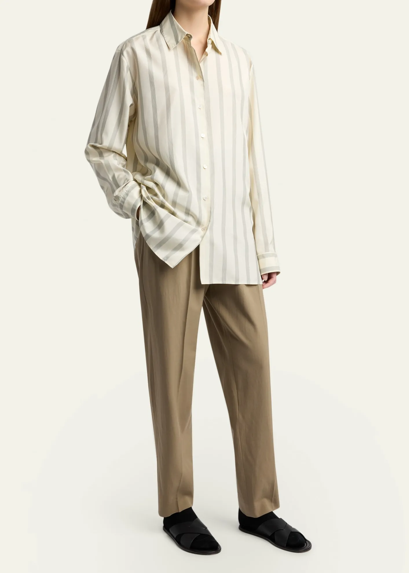 THE ROWGianni Tapered Wool Gabardine Pants