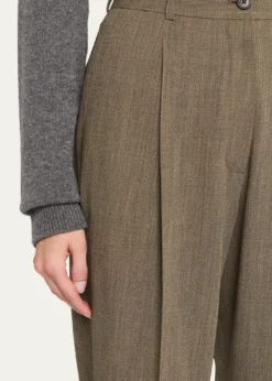 THE ROWGianni Wool Pleated Tapered-Leg Pants