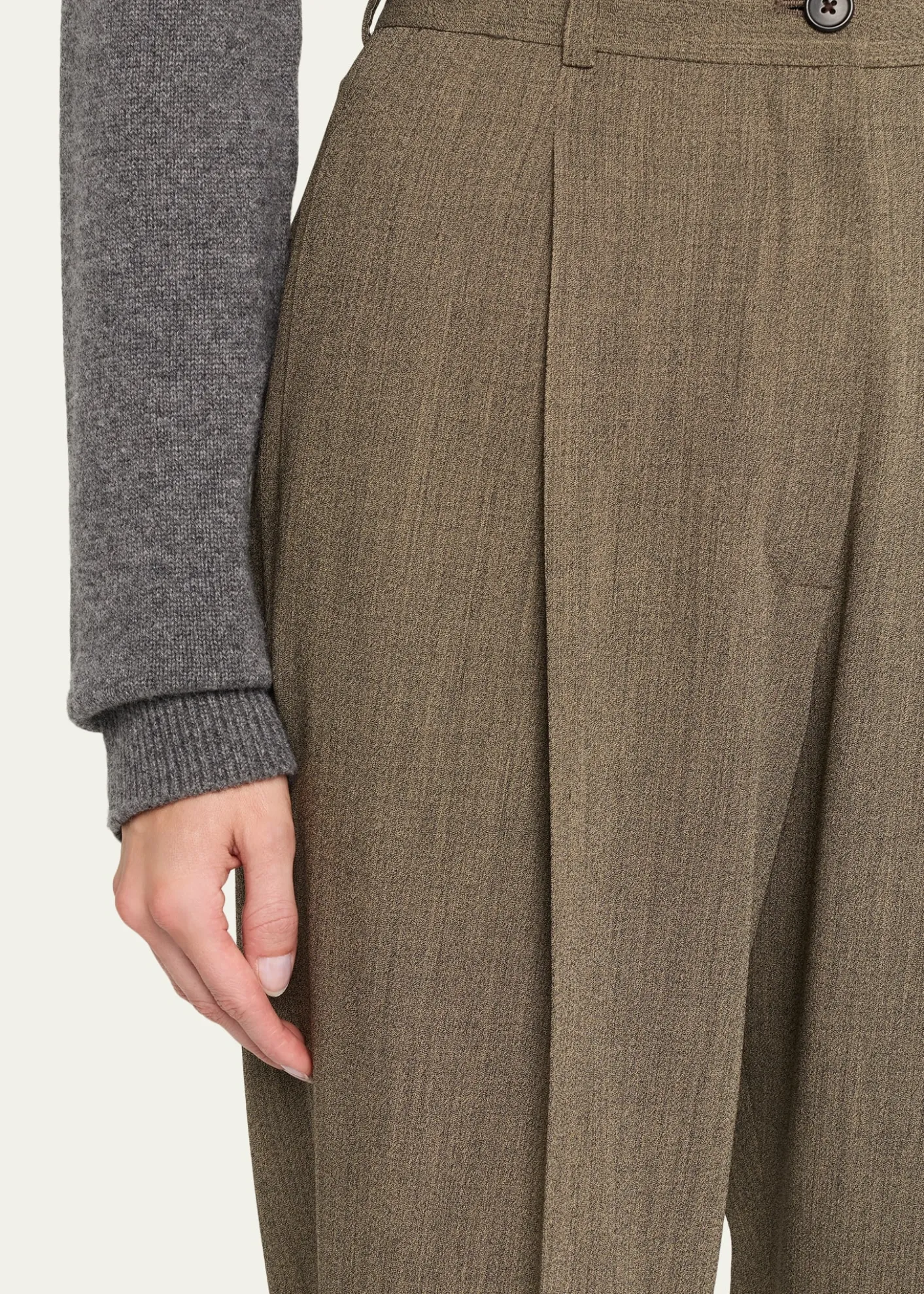 THE ROWGianni Wool Pleated Tapered-Leg Pants