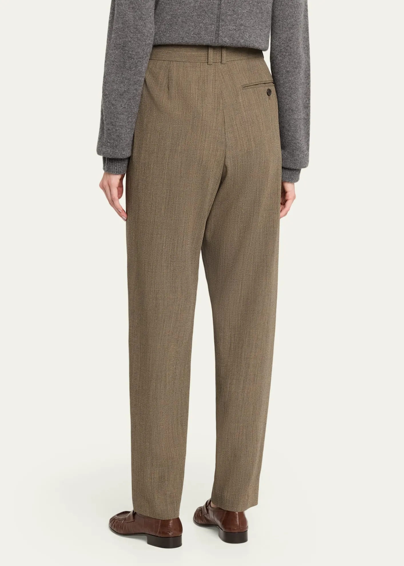 THE ROWGianni Wool Pleated Tapered-Leg Pants