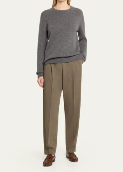 THE ROWGianni Wool Pleated Tapered-Leg Pants