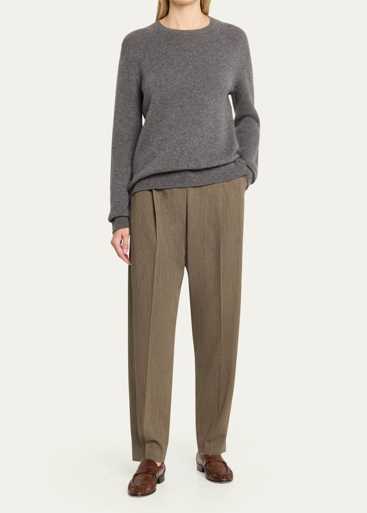 THE ROWGianni Wool Pleated Tapered-Leg Pants
