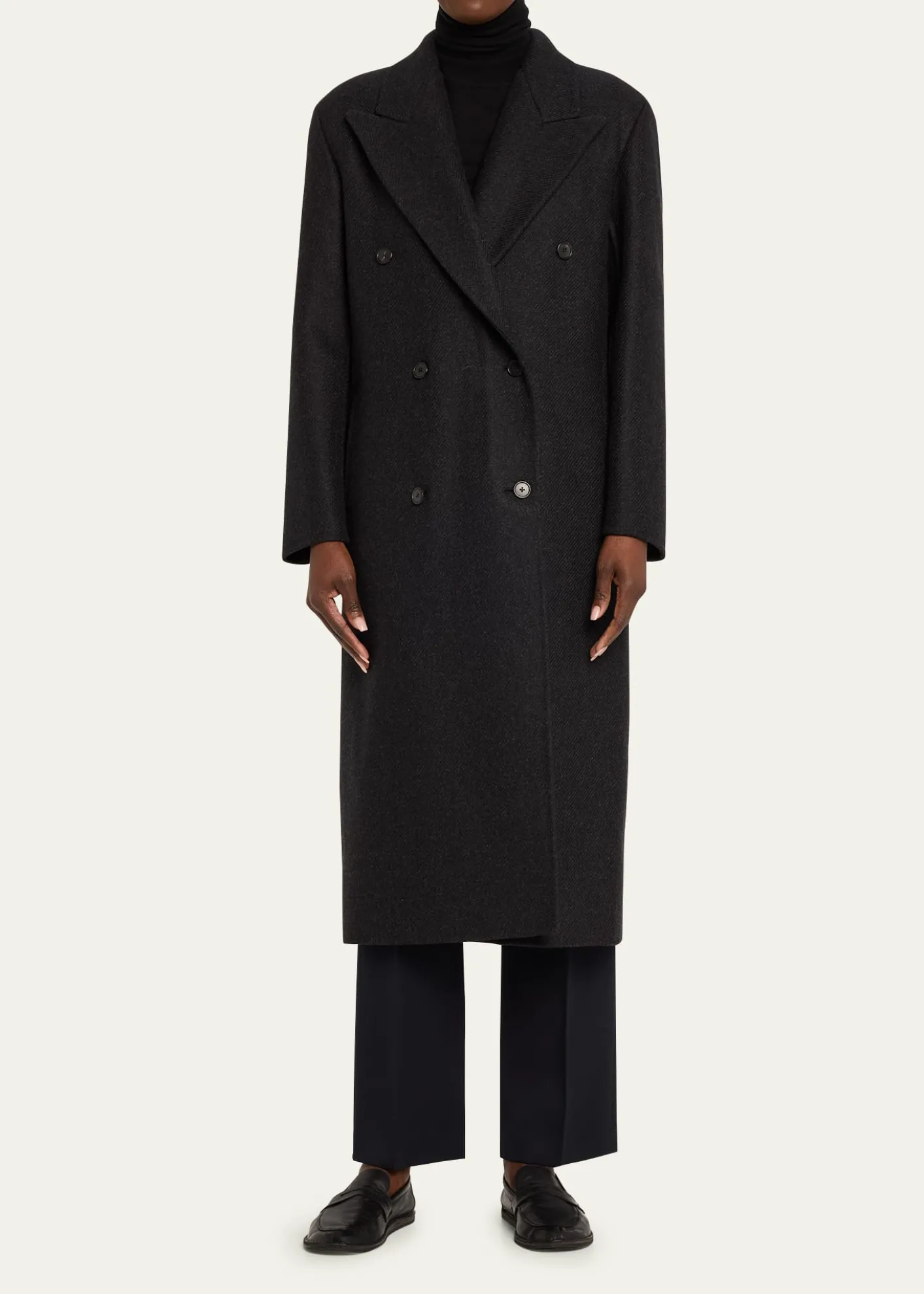 THE ROWHariet Double-Breasted Wool-Cashmere Long Coat